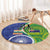 India Vs Australian Cricket Custom Round Carpet Ashoka Chakra and Aboriginal Together