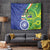 India Vs Australian Cricket Custom Tapestry Ashoka Chakra and Aboriginal Together