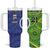 India Vs Australian Cricket Custom Tumbler With Handle Ashoka Chakra and Aboriginal Together