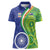 India Vs Australian Cricket Custom Women Polo Shirt Ashoka Chakra and Aboriginal Together