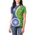 India Vs Australian Cricket Custom Women Polo Shirt Ashoka Chakra and Aboriginal Together