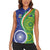 India Vs Australian Cricket Custom Women Sleeveless Polo Shirt Ashoka Chakra and Aboriginal Together