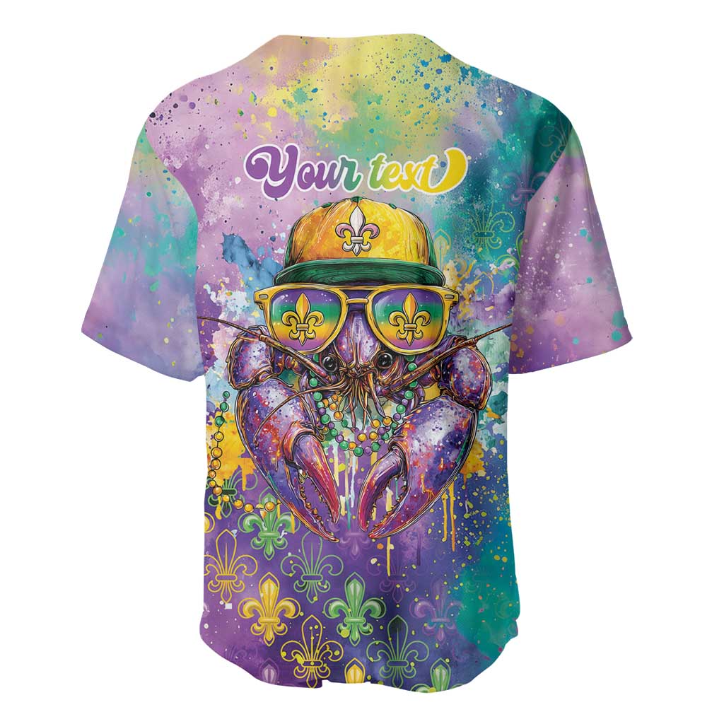 Mardi Gras Crawfish Personalized Baseball Jersey NOLA Fat Tuesday Drip Art - Wonder Print Shop