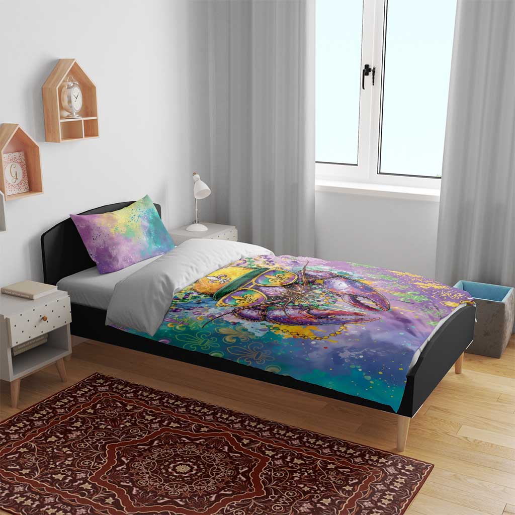 Mardi Gras Crawfish Bedding Set NOLA Fat Tuesday Drip Art - Wonder Print Shop