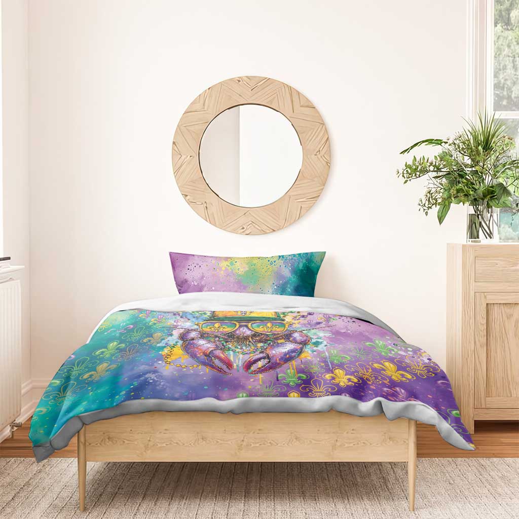 Mardi Gras Crawfish Bedding Set NOLA Fat Tuesday Drip Art - Wonder Print Shop