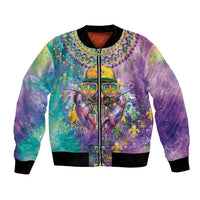 Mardi Gras Crawfish Personalized Bomber Jacket NOLA Fat Tuesday Drip Art - Wonder Print Shop
