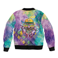 Mardi Gras Crawfish Personalized Bomber Jacket NOLA Fat Tuesday Drip Art - Wonder Print Shop