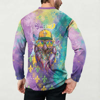 Mardi Gras Crawfish Personalized Button Sweatshirt NOLA Fat Tuesday Drip Art - Wonder Print Shop
