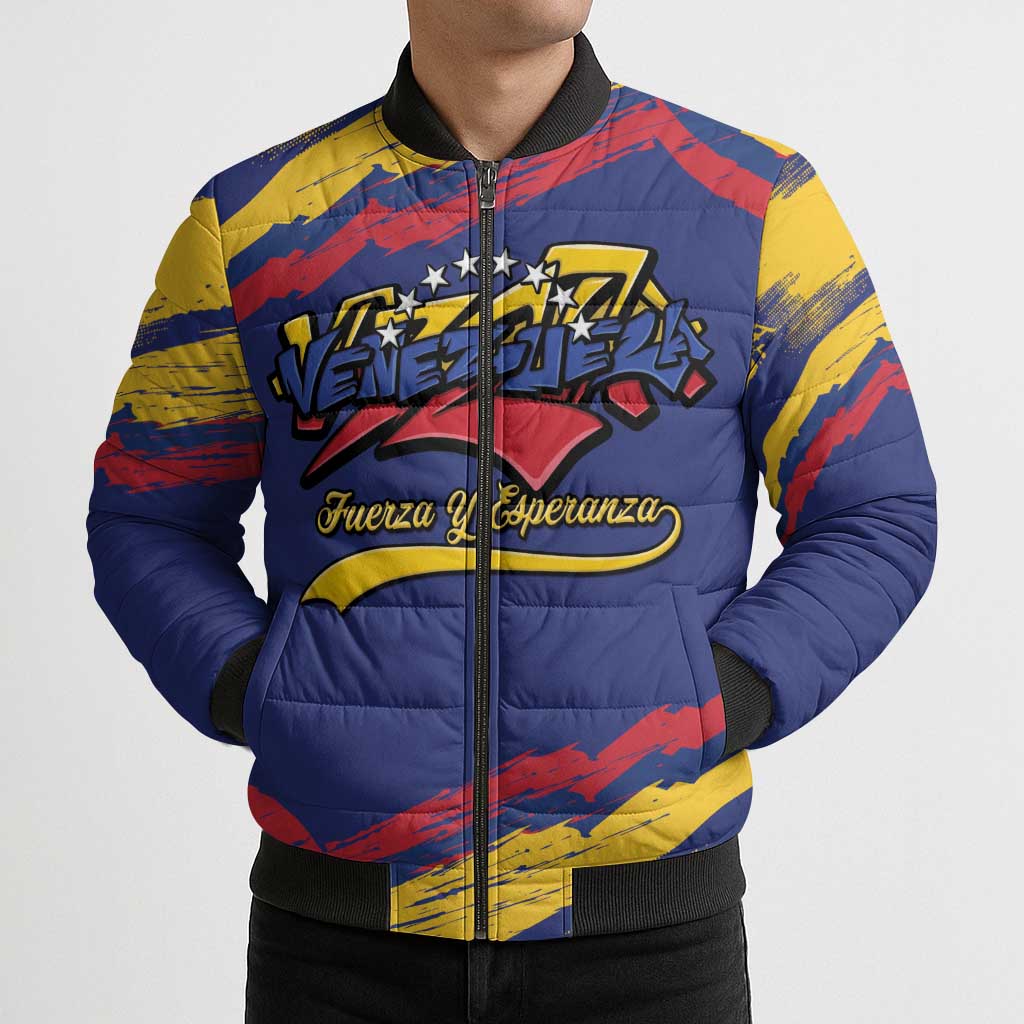 Venezuela Fuerza Y Esperanza Bomber Puffer Jacket - Wonder Print Shop