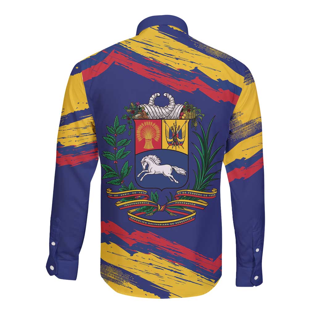 Venezuela Fuerza Y Esperanza Long Sleeve Button Shirt - Wonder Print Shop