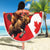 Personalized Beaver and Moose Happy Canada Day Beach Blanket Est 1867 A Mari Usque Ad Mare