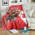 Personalized Beaver and Moose Happy Canada Day Blanket Est 1867 A Mari Usque Ad Mare