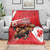 Personalized Beaver and Moose Happy Canada Day Blanket Est 1867 A Mari Usque Ad Mare