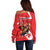 Personalized Beaver and Moose Happy Canada Day Off Shoulder Sweater Est 1867 A Mari Usque Ad Mare