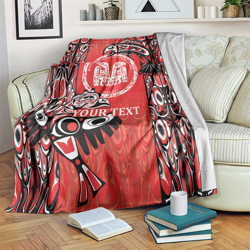 Personalized Canada Indigenous People Day Blanket Haida Tribe Flag Tattoo Style