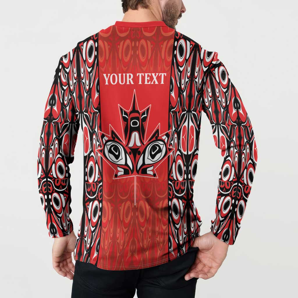 Personalized Canada Indigenous People Day Button Sweatshirt Haida Tribe Flag Tattoo Style