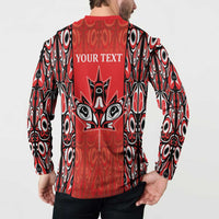 Personalized Canada Indigenous People Day Button Sweatshirt Haida Tribe Flag Tattoo Style