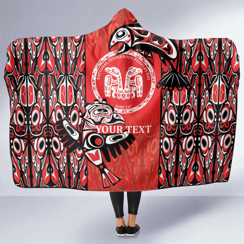 Personalized Canada Indigenous People Day Hooded Blanket Haida Tribe Flag Tattoo Style