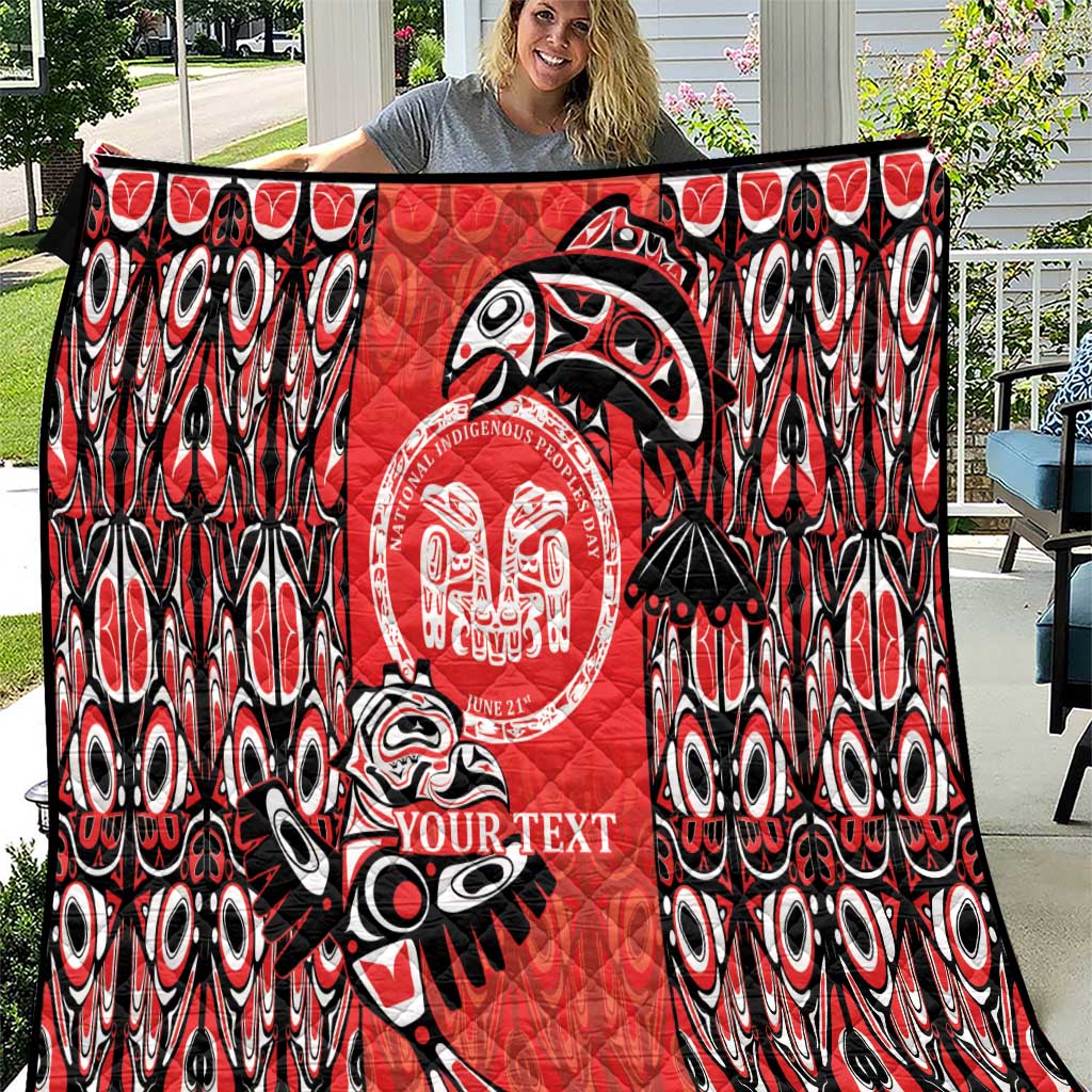 Personalized Canada Indigenous People Day Quilt Haida Tribe Flag Tattoo Style