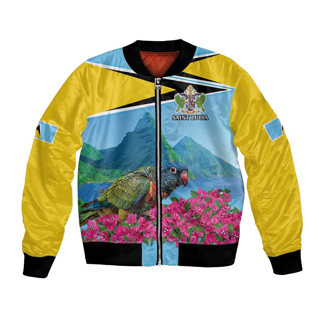 Personalized Pitons Saint Lucian Bougainvillea Bomber Jacket