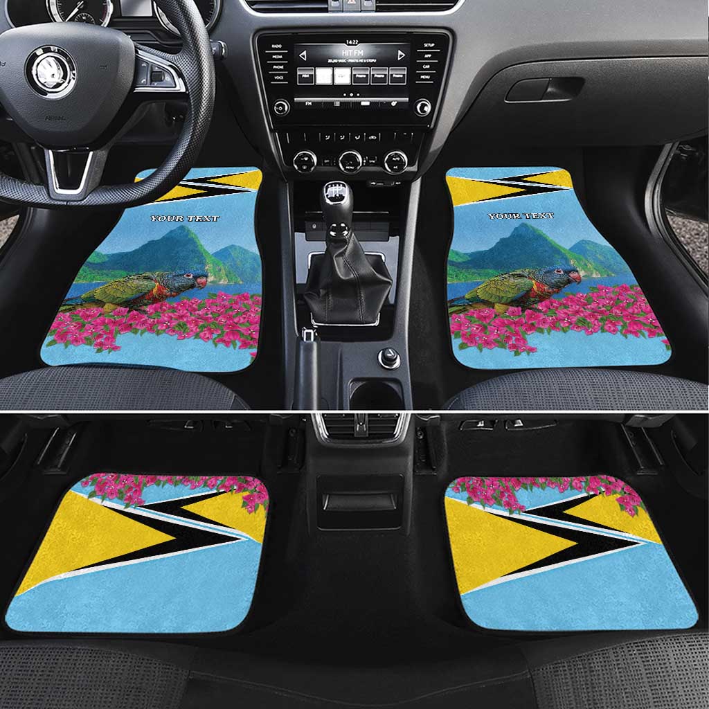 Personalized Pitons Saint Lucian Bougainvillea Car Mats