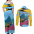 Personalized Pitons Saint Lucian Bougainvillea Couples Matching Off Shoulder Maxi Dress and Long Sleeve Button Shirt