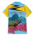 Personalized Pitons Saint Lucian Bougainvillea Family Matching Mermaid Dress and Hawaiian Shirt