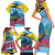 Personalized Pitons Saint Lucian Bougainvillea Family Matching Short Sleeve Bodycon Dress and Hawaiian Shirt