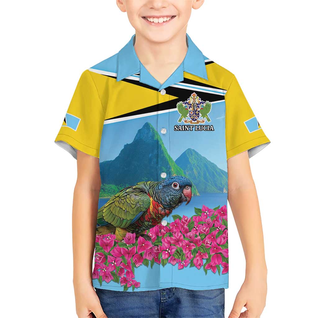 Personalized Pitons Saint Lucian Bougainvillea Kid Hawaiian Shirt