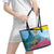 Personalized Pitons Saint Lucian Bougainvillea Leather Tote Bag