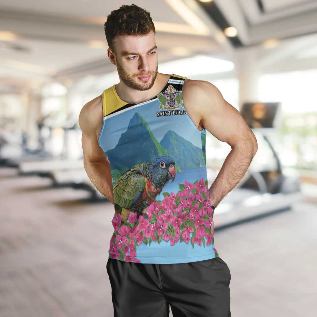 Personalized Pitons Saint Lucian Bougainvillea Men Tank Top