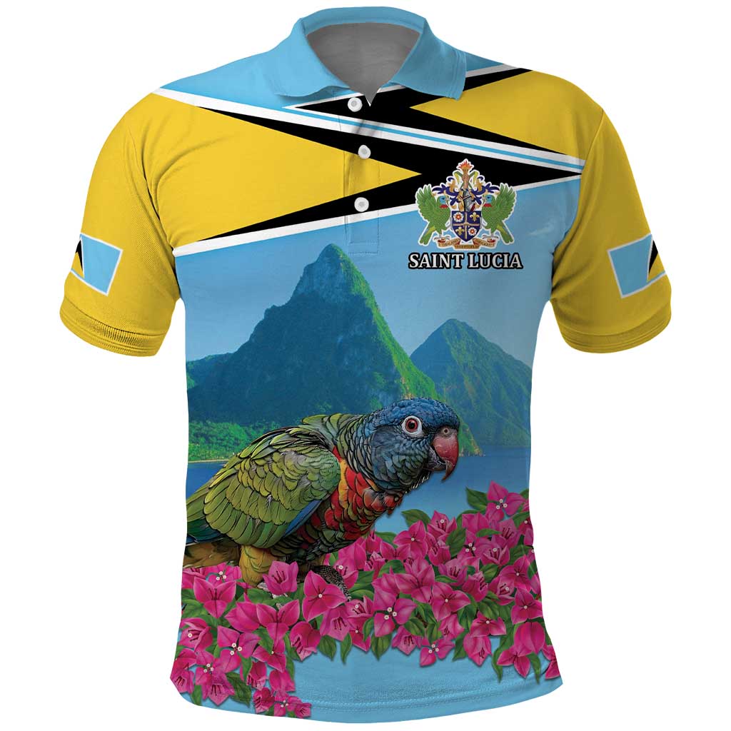 Personalized Pitons Saint Lucian Bougainvillea Polo Shirt