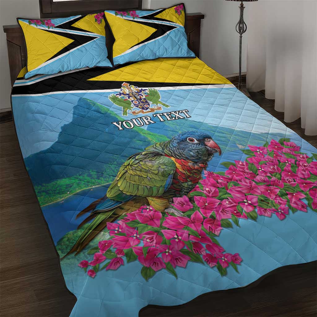 Personalized Pitons Saint Lucian Bougainvillea Quilt Bed Set