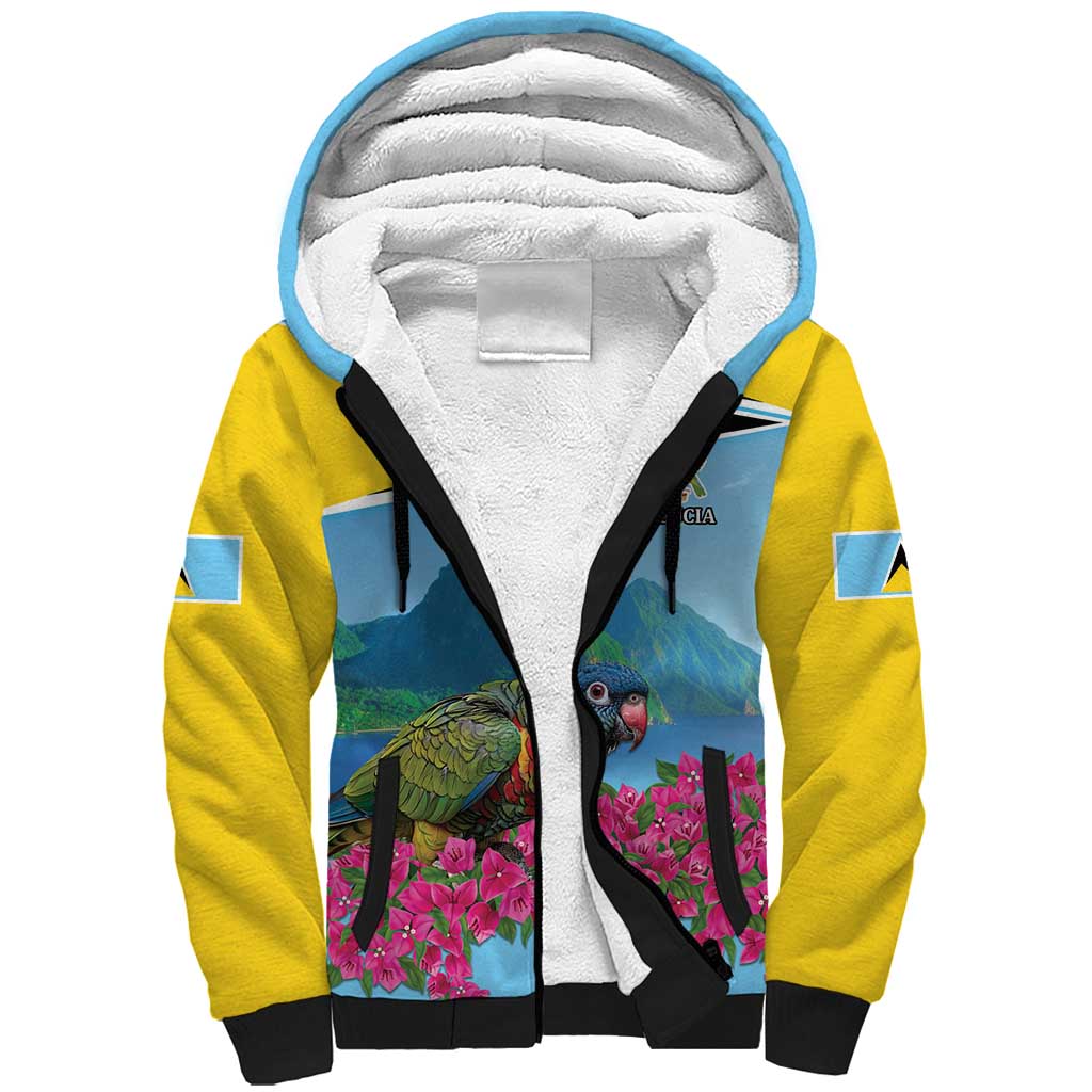 Personalized Pitons Saint Lucian Bougainvillea Sherpa Hoodie