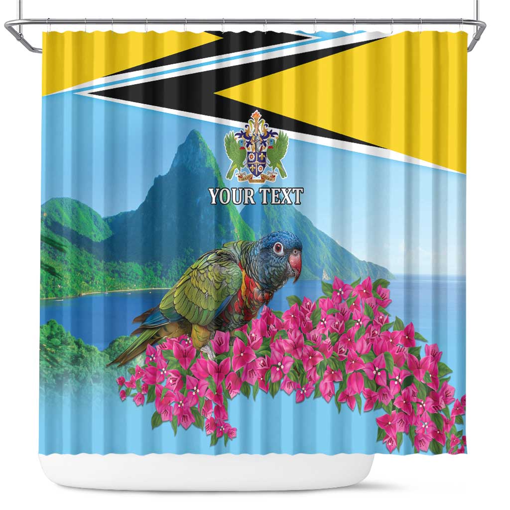 Personalized Pitons Saint Lucian Bougainvillea Shower Curtain