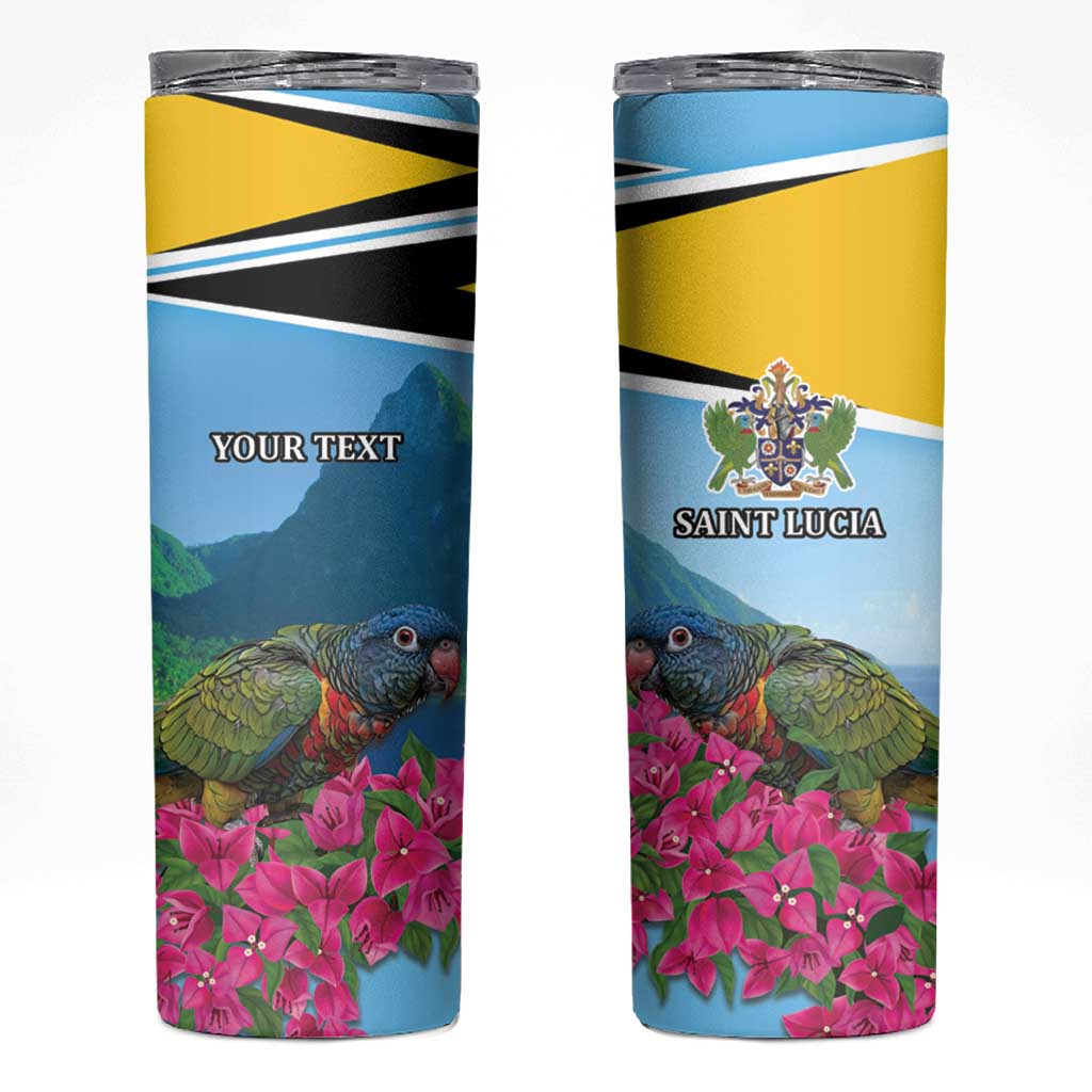 Personalized Pitons Saint Lucian Bougainvillea Skinny Tumbler