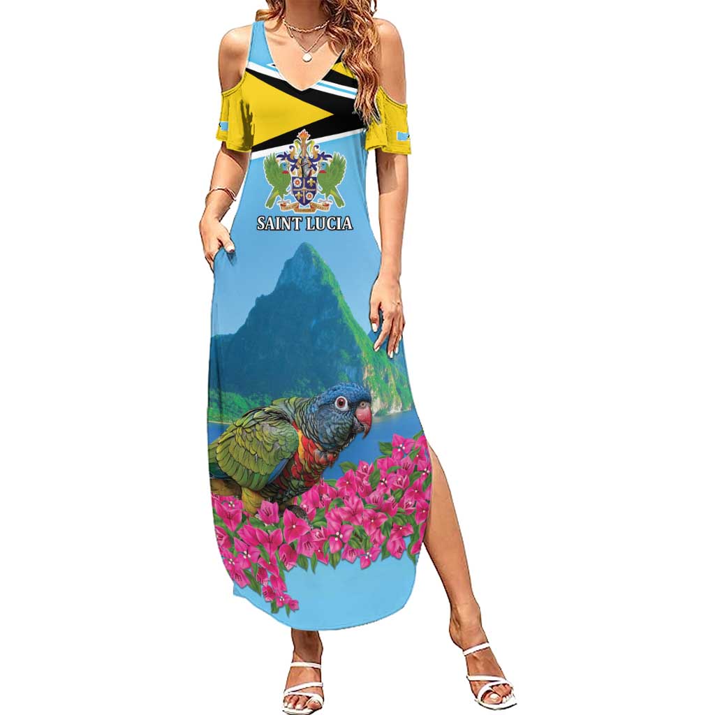 Personalized Pitons Saint Lucian Bougainvillea Summer Maxi Dress