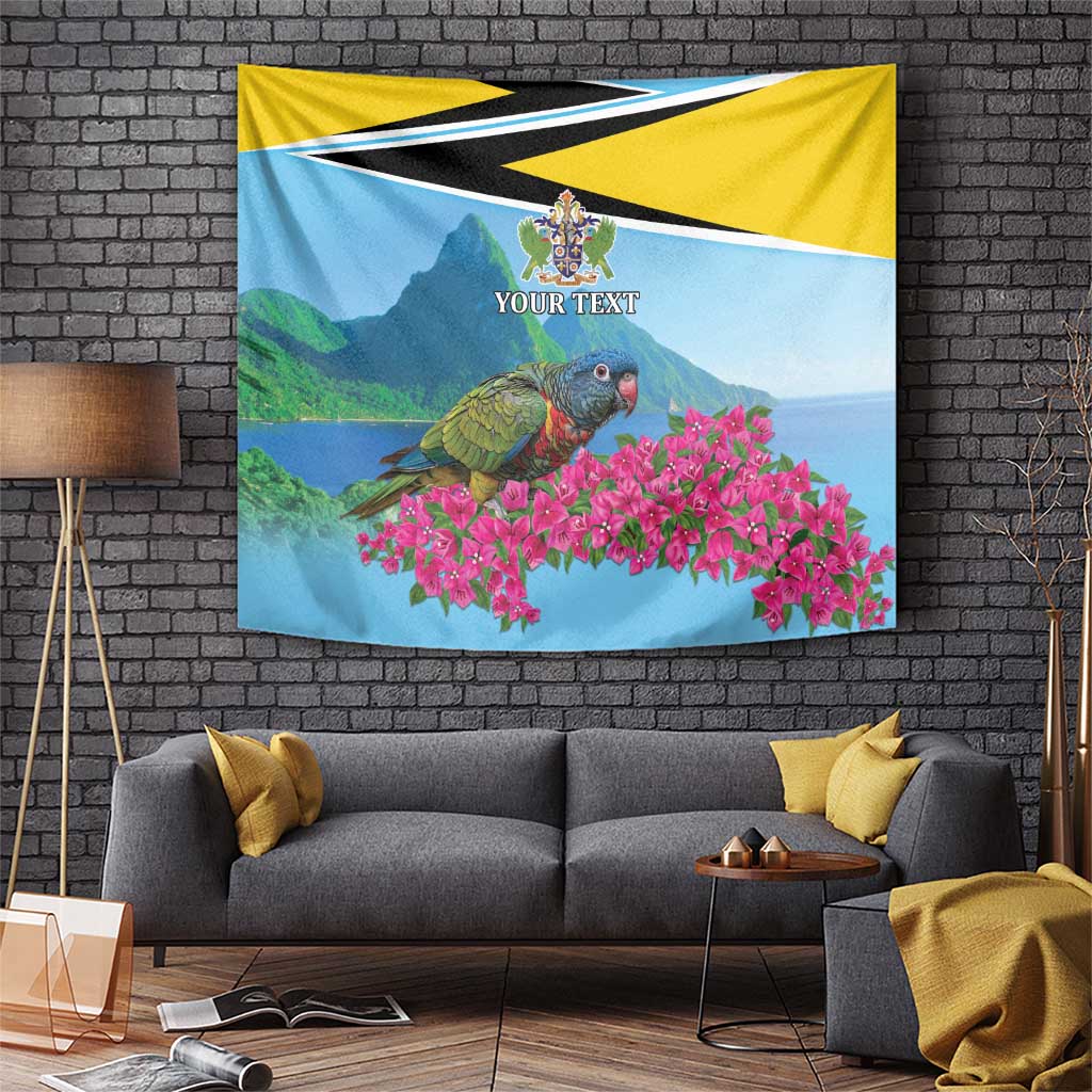 Personalized Pitons Saint Lucian Bougainvillea Tapestry