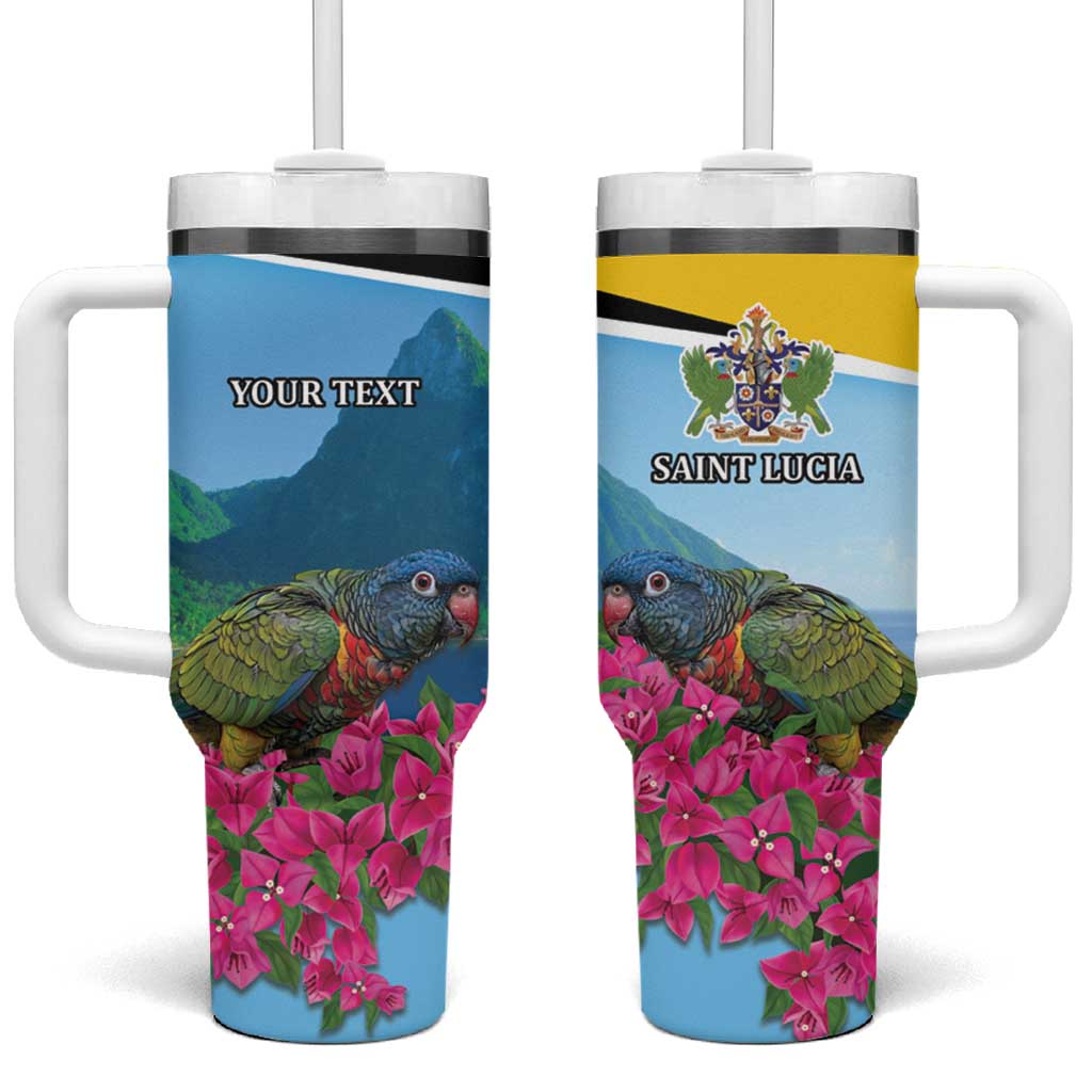 Personalized Pitons Saint Lucian Bougainvillea Tumbler With Handle