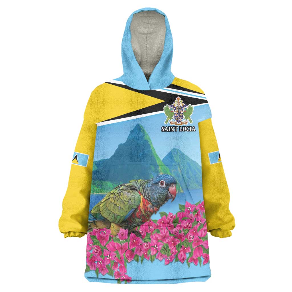 Personalized Pitons Saint Lucian Bougainvillea Wearable Blanket Hoodie