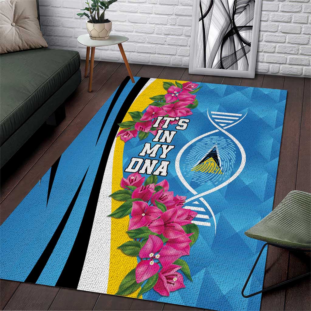 Saint Lucia Flag Pride It's in My DNA Area Rug