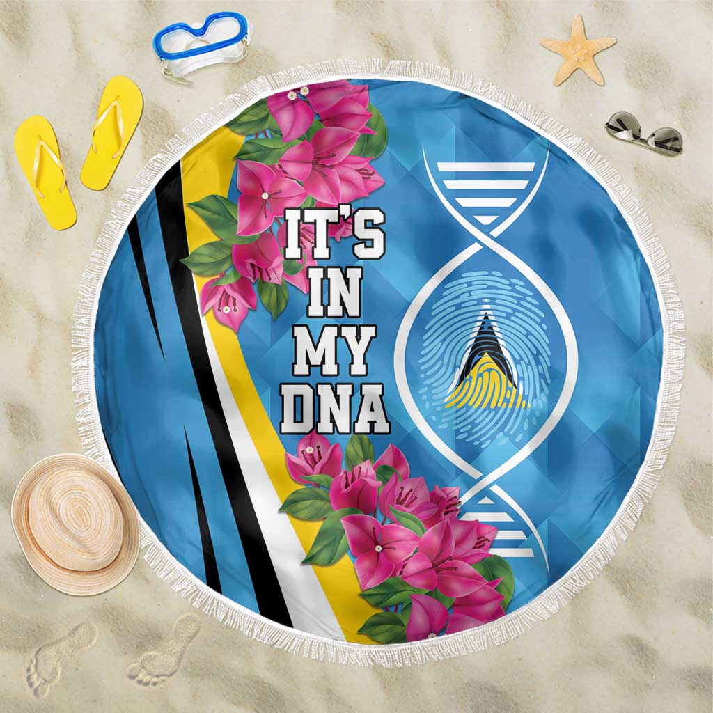 Saint Lucia Flag Pride It's in My DNA Beach Blanket