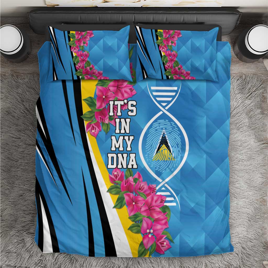 Saint Lucia Flag Pride It's in My DNA Bedding Set