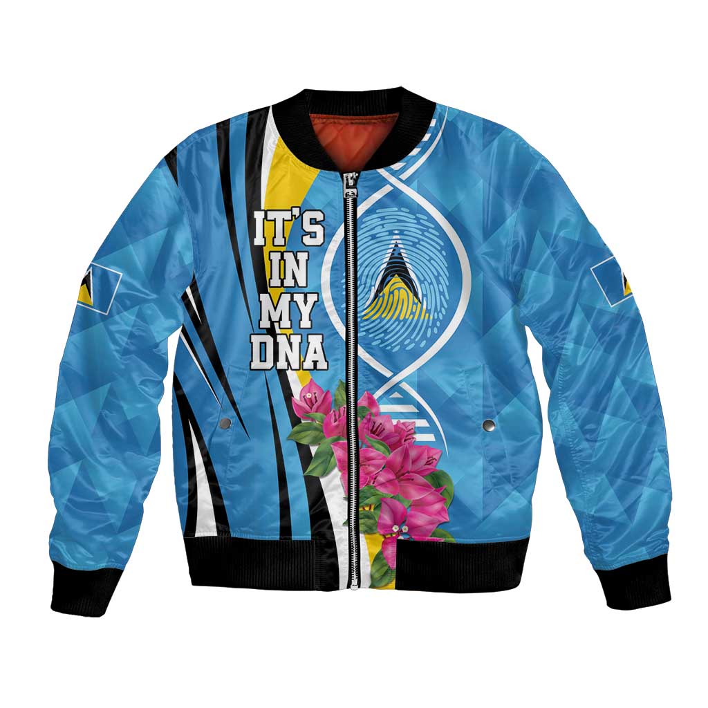 Saint Lucia Flag Pride It's in My DNA Bomber Jacket