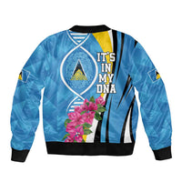 Saint Lucia Flag Pride It's in My DNA Bomber Jacket