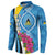 Saint Lucia Flag Pride It's in My DNA Button Sweatshirt