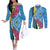 Saint Lucia Flag Pride It's in My DNA Couples Matching Off The Shoulder Long Sleeve Dress and Long Sleeve Button Shirt