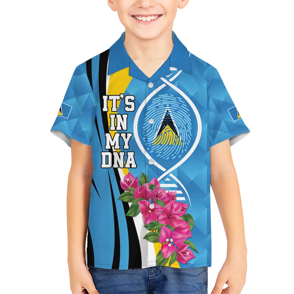 Saint Lucia Flag Pride It's in My DNA Kid Hawaiian Shirt