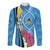 Saint Lucia Flag Pride It's in My DNA Long Sleeve Button Shirt