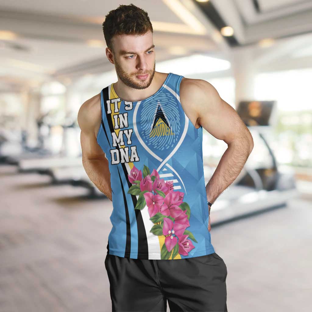 Saint Lucia Flag Pride It's in My DNA Men Tank Top